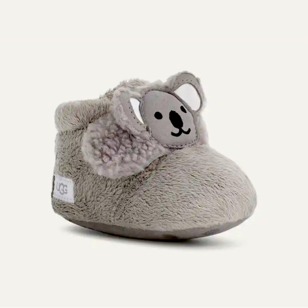 UGG Bixbee Koala Stuffie Booties Size 4/5 – Plush Gray Slippers EUC